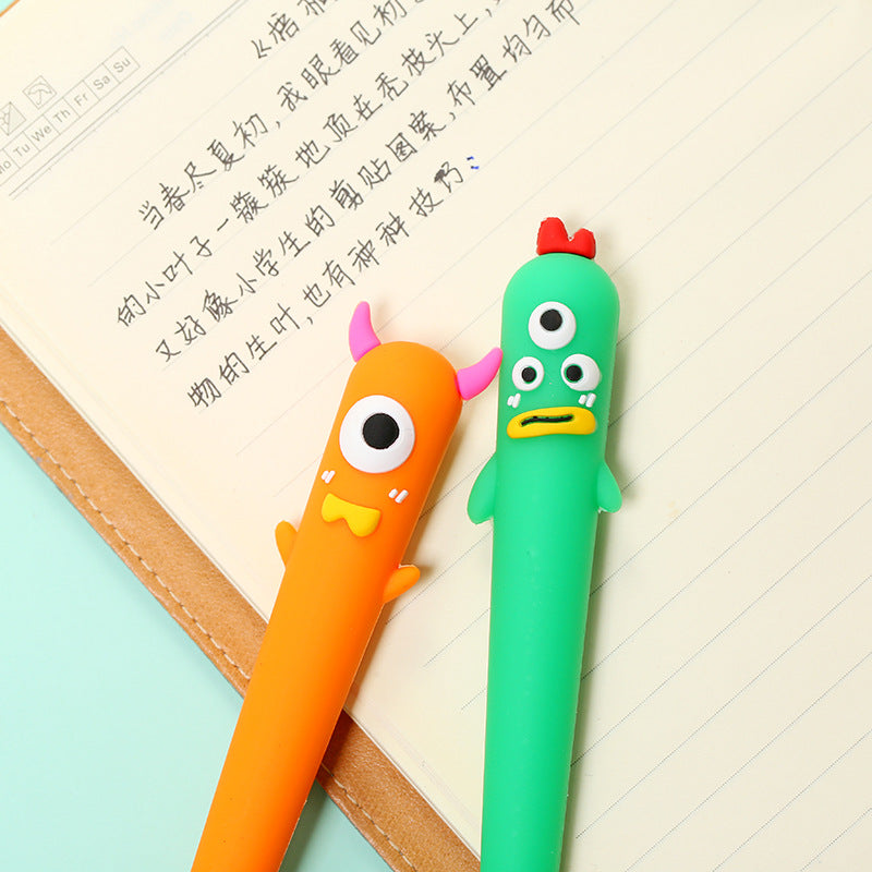 Wholesale 40pcs/box ABS Cartoon Monster Silicone Soft Water Pen